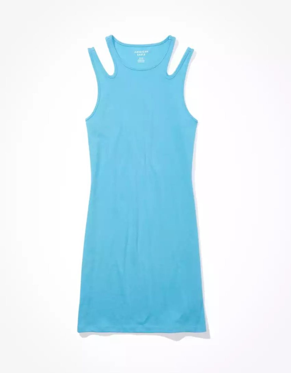 Mini Robe American Eagle AE Cut-Out Tank Turquoise Clair Femme | ZAF-74175698